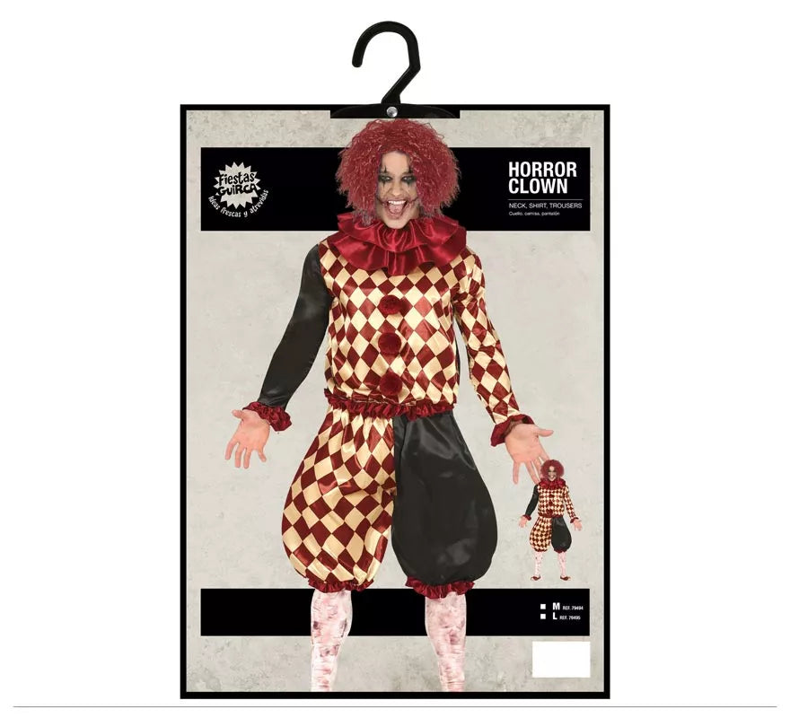 Translation missing: pt-PT.Disfraz de Payaso del Horror a Cuadros para hombre