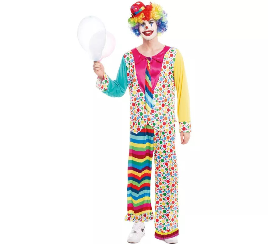 Translation missing: pt-PT.Disfraz de Payaso lunares y rayas para hombre