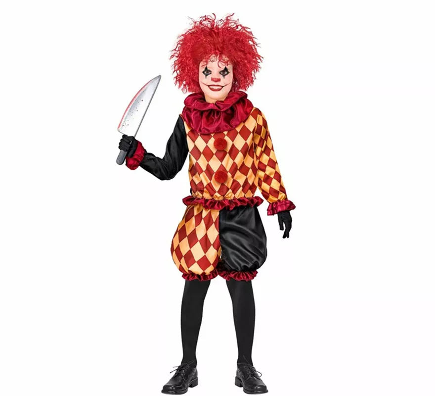 Translation missing: pt-PT.Disfraz de Payaso Macabro a Cuadros para niño