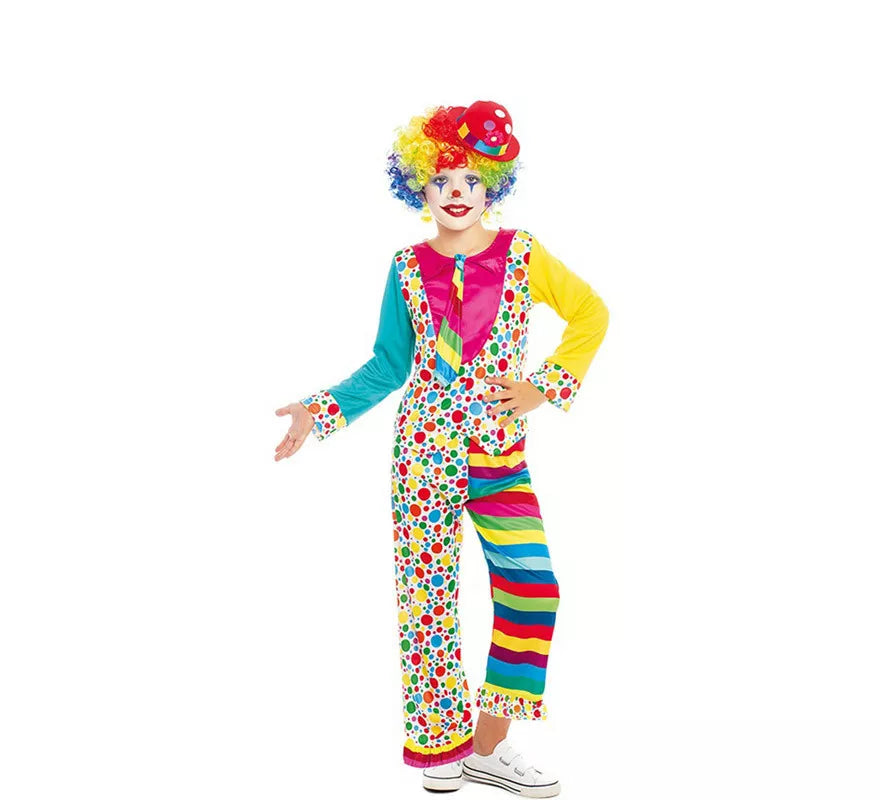 Translation missing: pt-PT.Disfraz de Payaso Multicolor con Corbata para niño