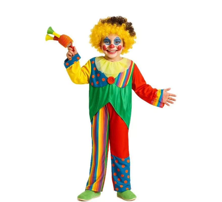 Translation missing: pt-PT.Disfraz de Payaso Multicolor para niño