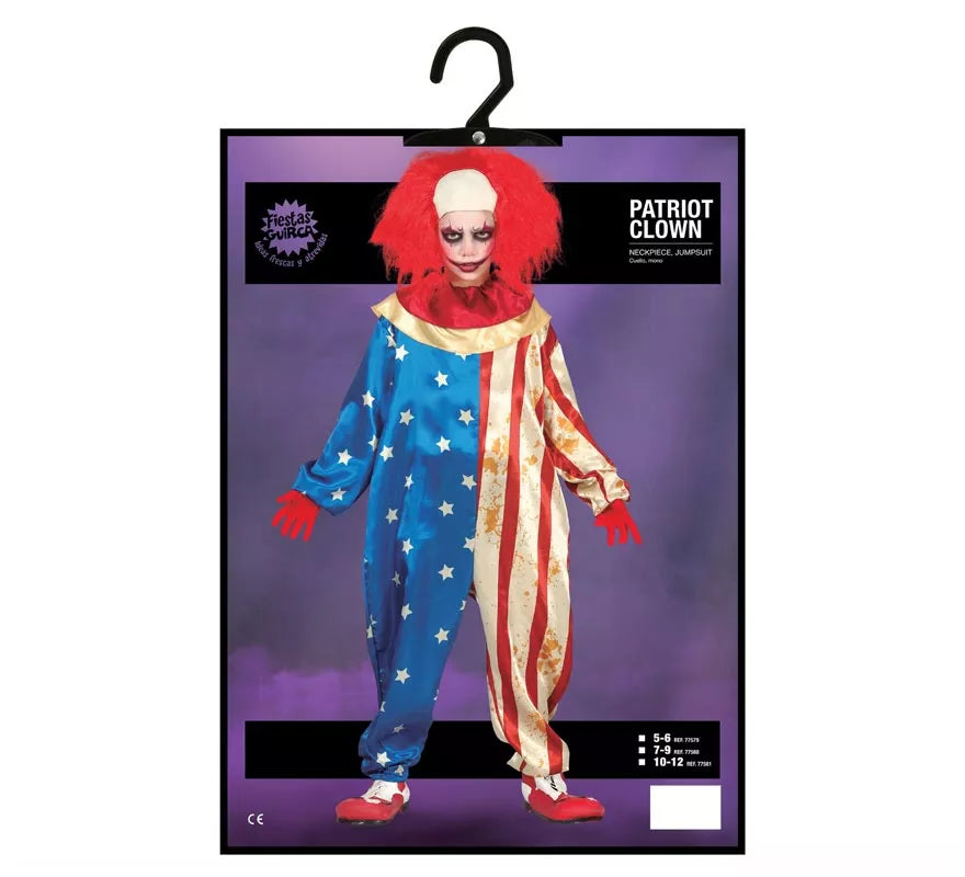 Translation missing: pt-PT.Disfraz de Payaso Patriota Malvado para niños