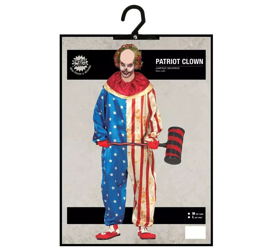 Translation missing: pt-PT.Disfraz de Payaso Patriota Siniestro para hombre