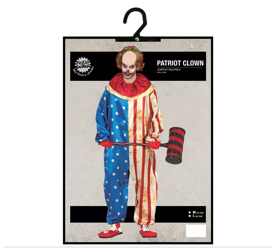 Translation missing: pt-PT.Disfraz de Payaso Patriota Siniestro para hombre