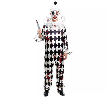 Disfraz de Payaso Pierrot Asesino con gorro para hombre