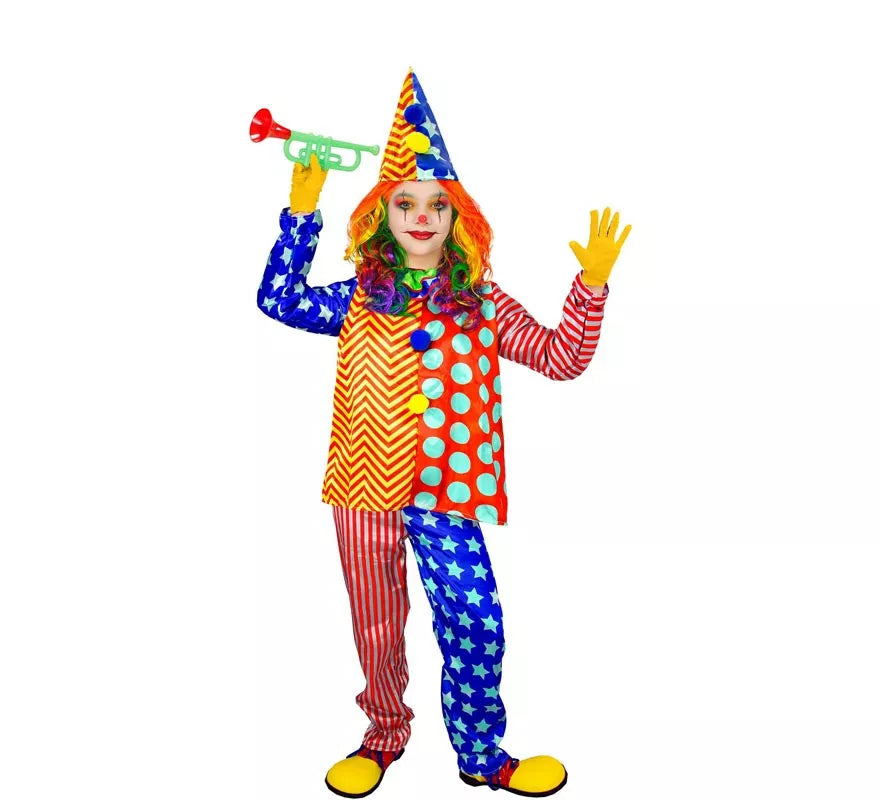 Translation missing: pt-PT.Disfraz de Payaso rayas y lunares para niños y adolescente
