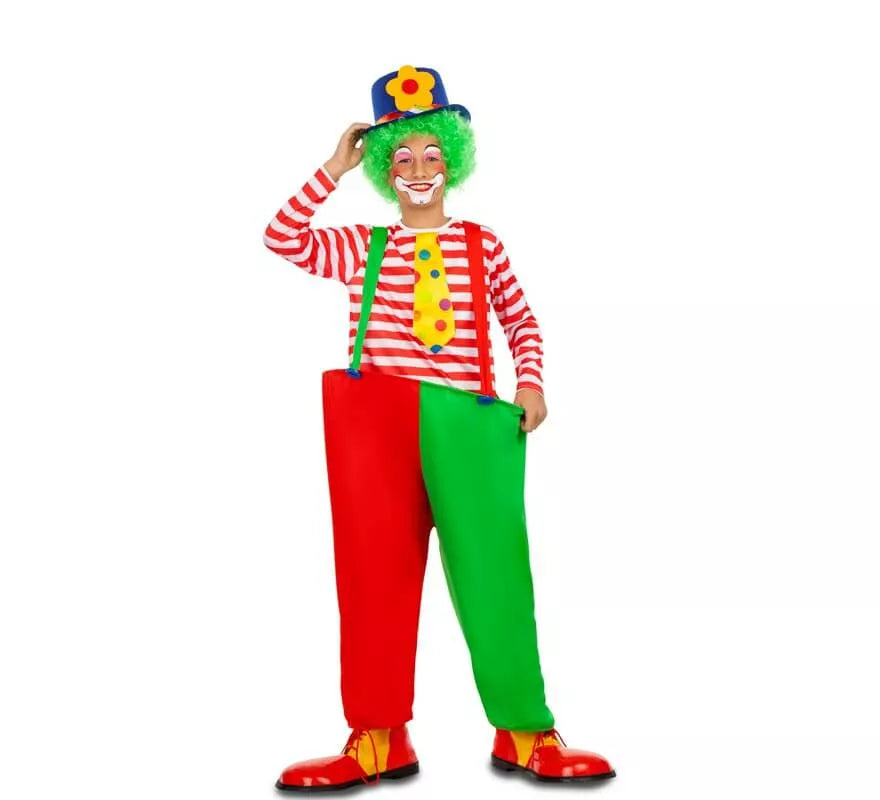 Translation missing: pt-PT.Disfraz de Payaso Rojo y Verde para niño