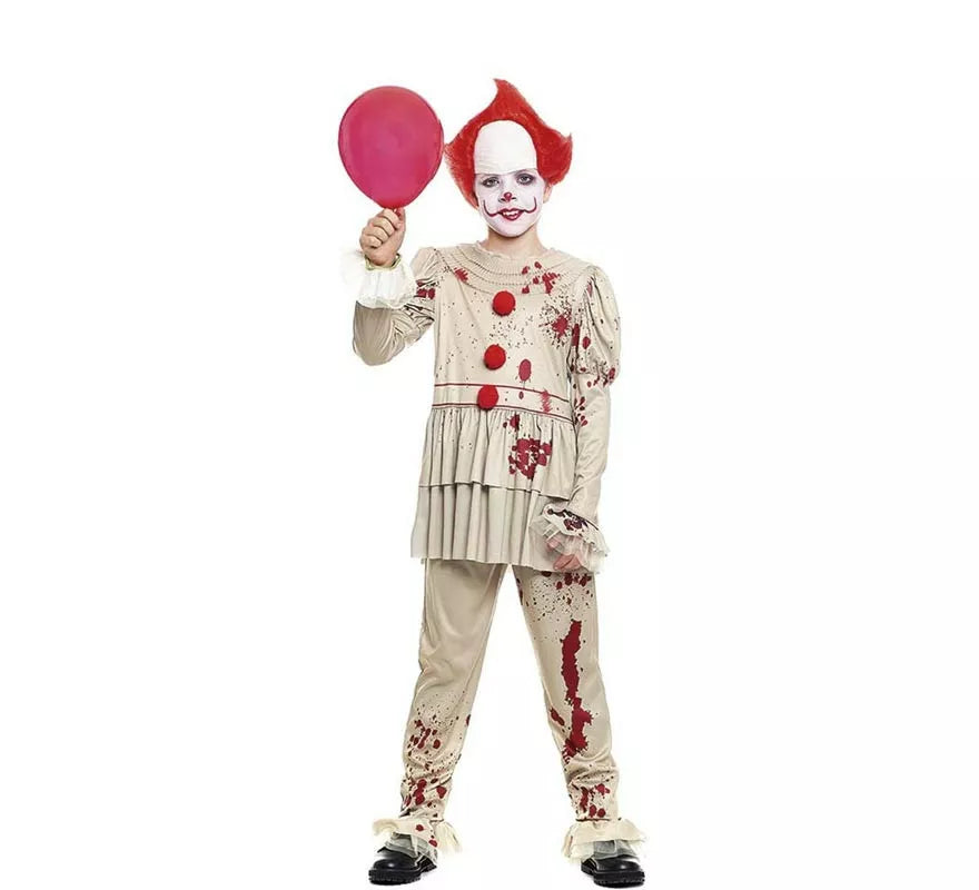 Translation missing: pt-PT.Disfraz de Payaso Sádico blanco para niño