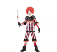 Fato de palhaço vermelho sangrento para menino