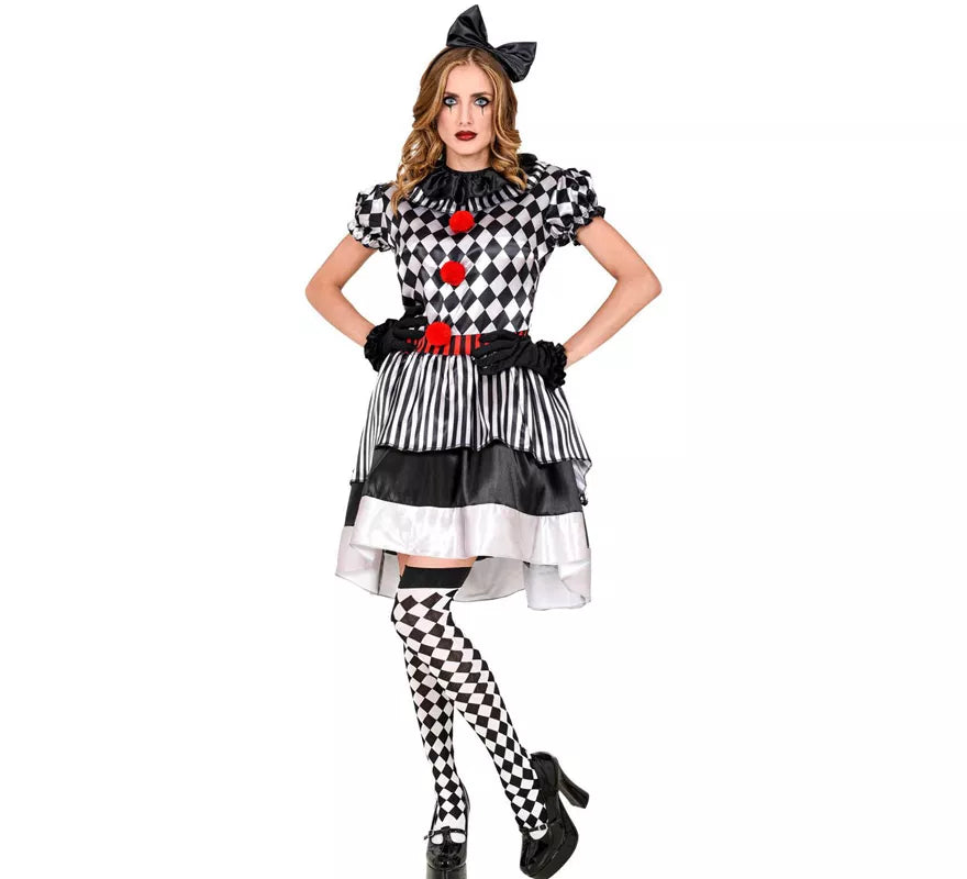 Translation missing: pt-PT.Disfraz de Payaso Vintage a Cuadros para mujer