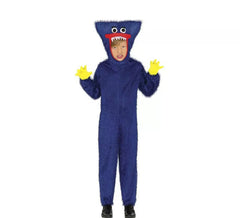 Fato de pelúcia de videogame azul para crianças