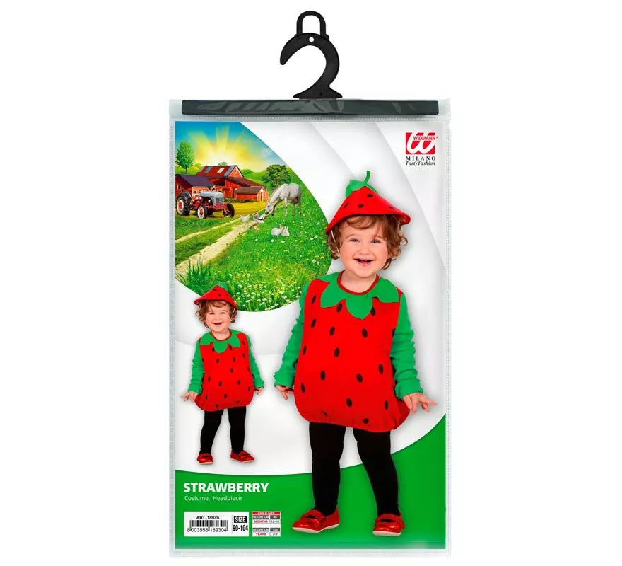 Translation missing: pt-PT.Disfraz de Pequeña Fresa con gorro para bebé