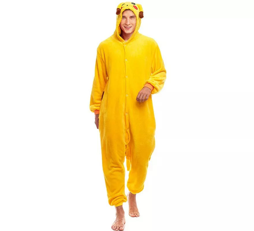 Translation missing: pt-PT.Disfraz de Pijama Chinchilla eléctrica amarilla para adultos