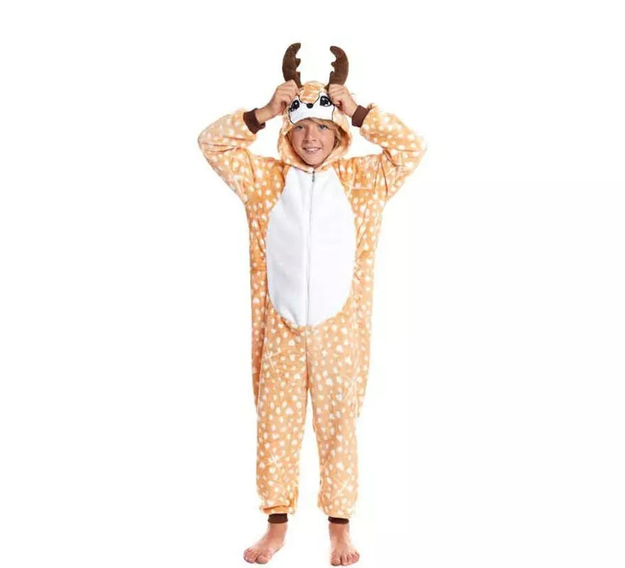Translation missing: pt-PT.Disfraz de Pijama Ciervo lunares con capucha para niño