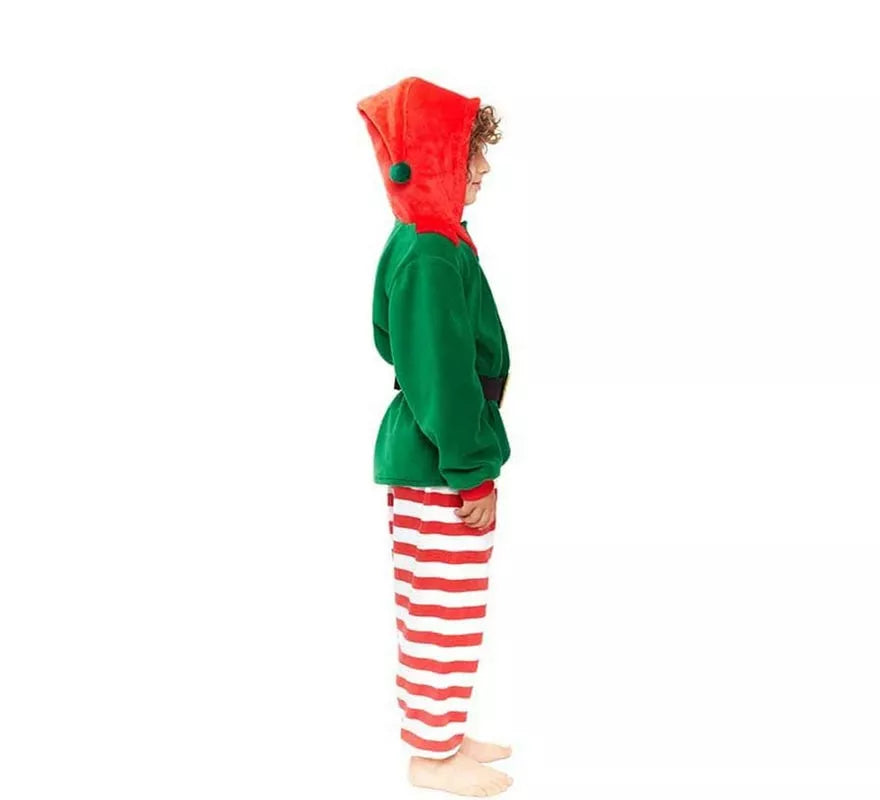 Translation missing: pt-PT.Disfraz de Pijama Elfo verde a rayas para niño