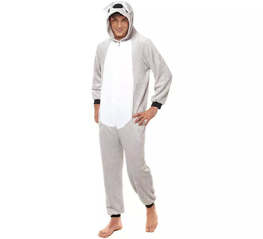 Translation missing: pt-PT.Disfraz de Pijama Koala gris para adultos