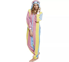 Fato de pijama de lhama multicolorido para mulher