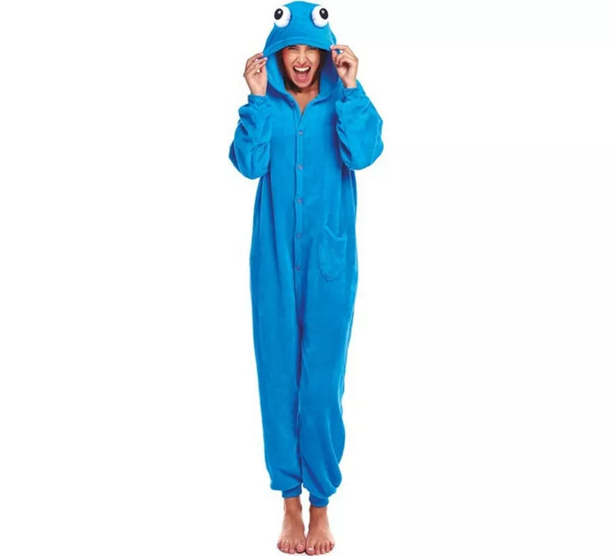 Translation missing: pt-PT.Disfraz de Pijama Monstruo azul ojos grandes para mujer