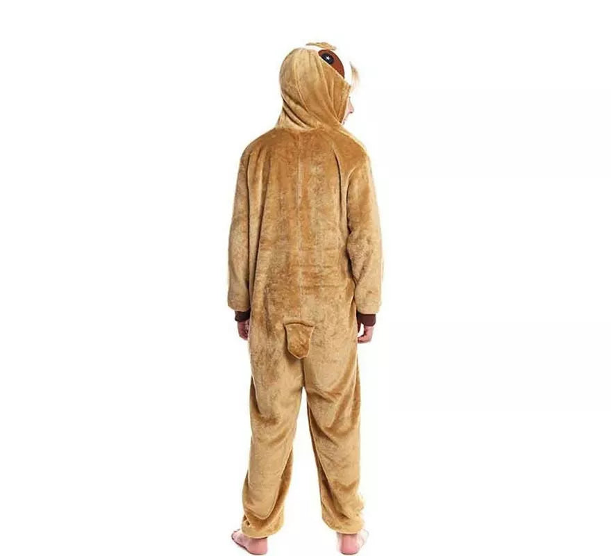Translation missing: pt-PT.Disfraz de Pijama Perezoso marrón con capucha para niño