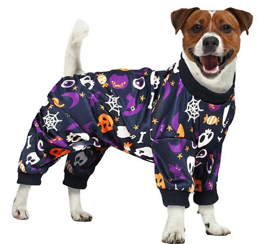 Translation missing: pt-PT.Disfraz de Pijama Truco o Trato púrpura para perro