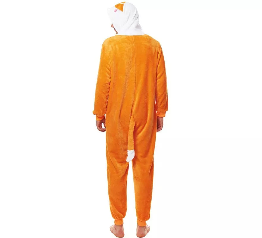 Translation missing: pt-PT.Disfraz de Pijama Zorro naranja y blanco para adultos