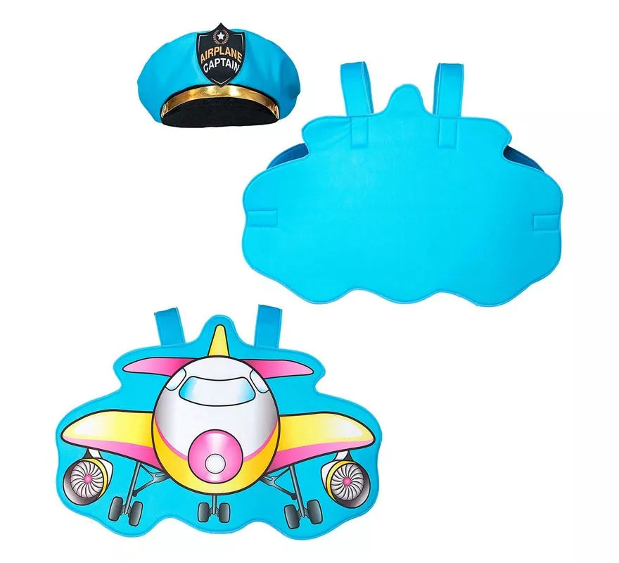 Translation missing: pt-PT.Disfraz de Piloto azul Avión con gorro para niños