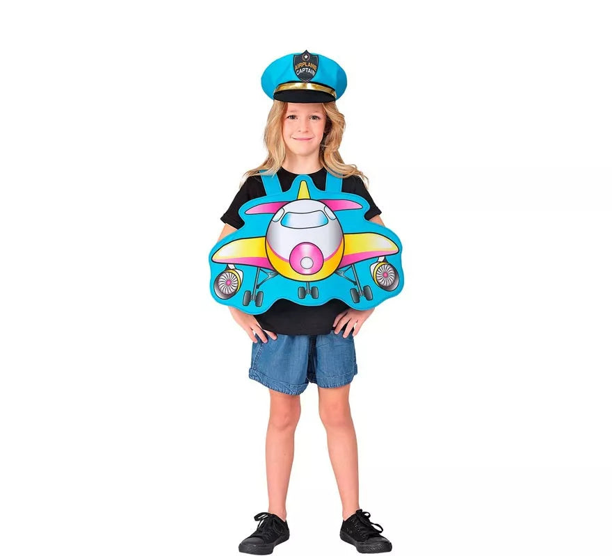 Translation missing: pt-PT.Disfraz de Piloto azul Avión con gorro para niños