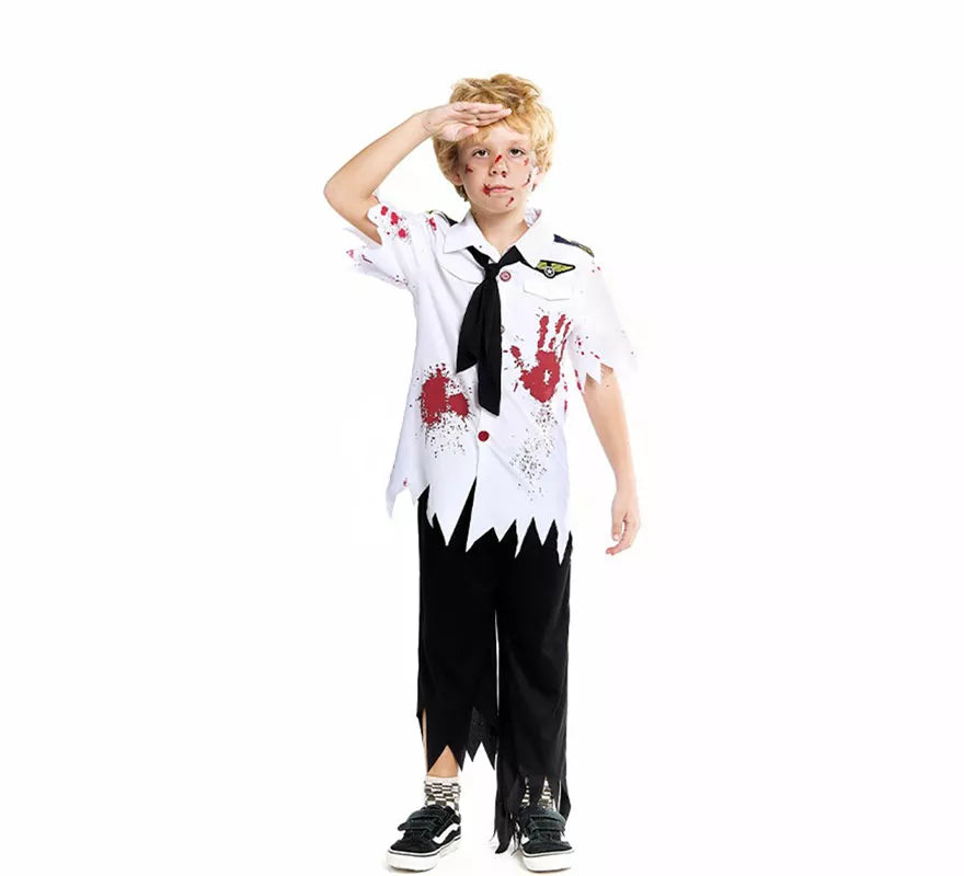 Translation missing: pt-PT.Disfraz de Piloto de Avión Zombie para niño