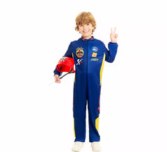 Fato de piloto de corrida para menino