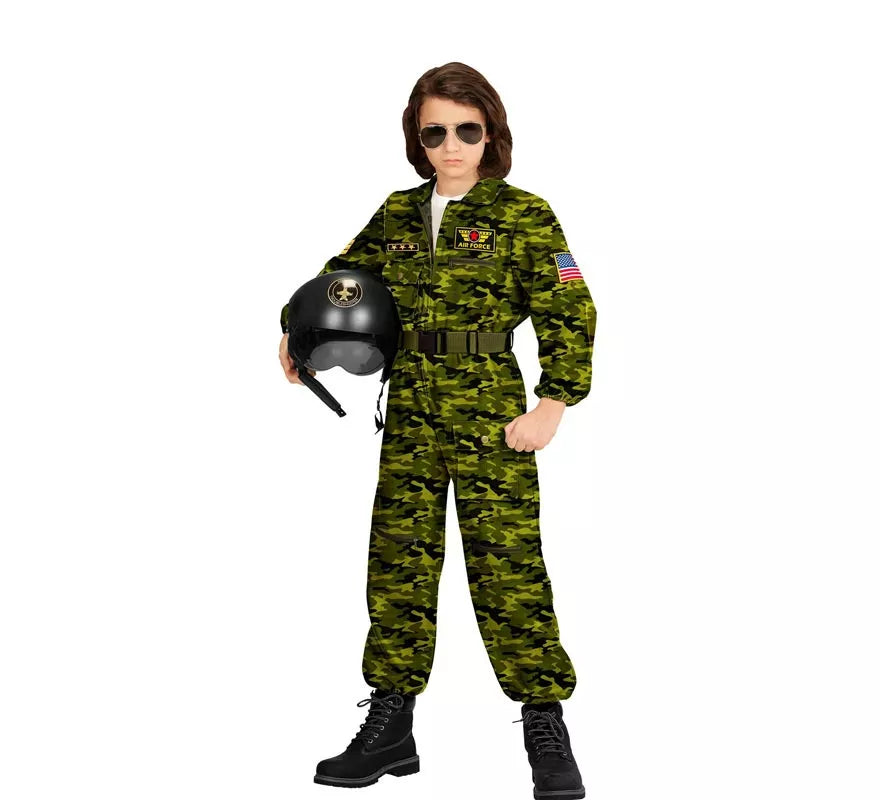 Translation missing: pt-PT.Disfraz de Piloto Jet de Combate Camuflaje para niños y adolescente