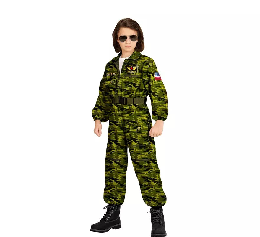 Translation missing: pt-PT.Disfraz de Piloto Jet de Combate Camuflaje para niños y adolescente