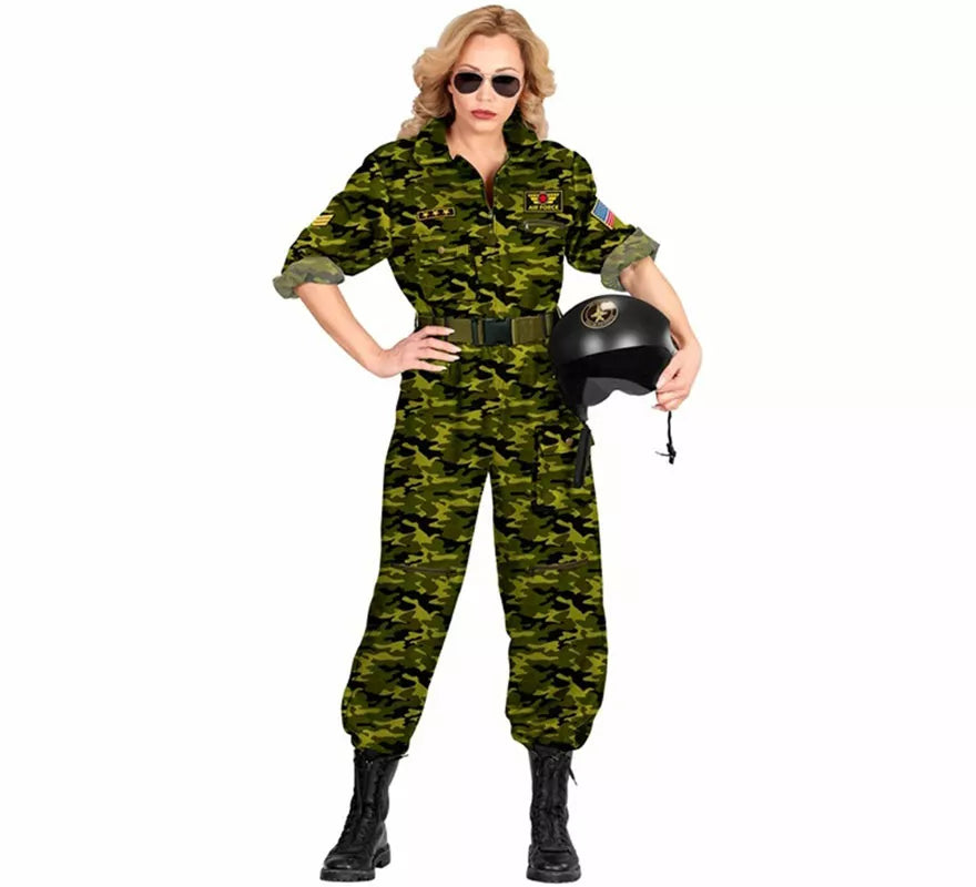Translation missing: pt-PT.Disfraz de Piloto Militar Camuflaje para mujer