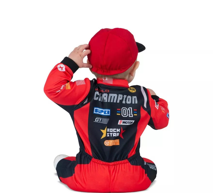 Translation missing: pt-PT.Disfraz de Piloto rojo y negro con gorro para bebé y niño