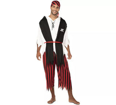 Fato de pirata listrada masculina