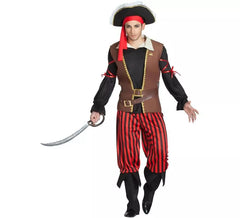 Fato de pirata às riscas para homem
