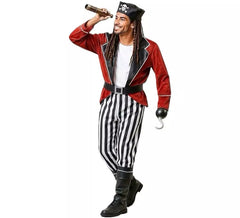 Fato de pirata às riscas para homem