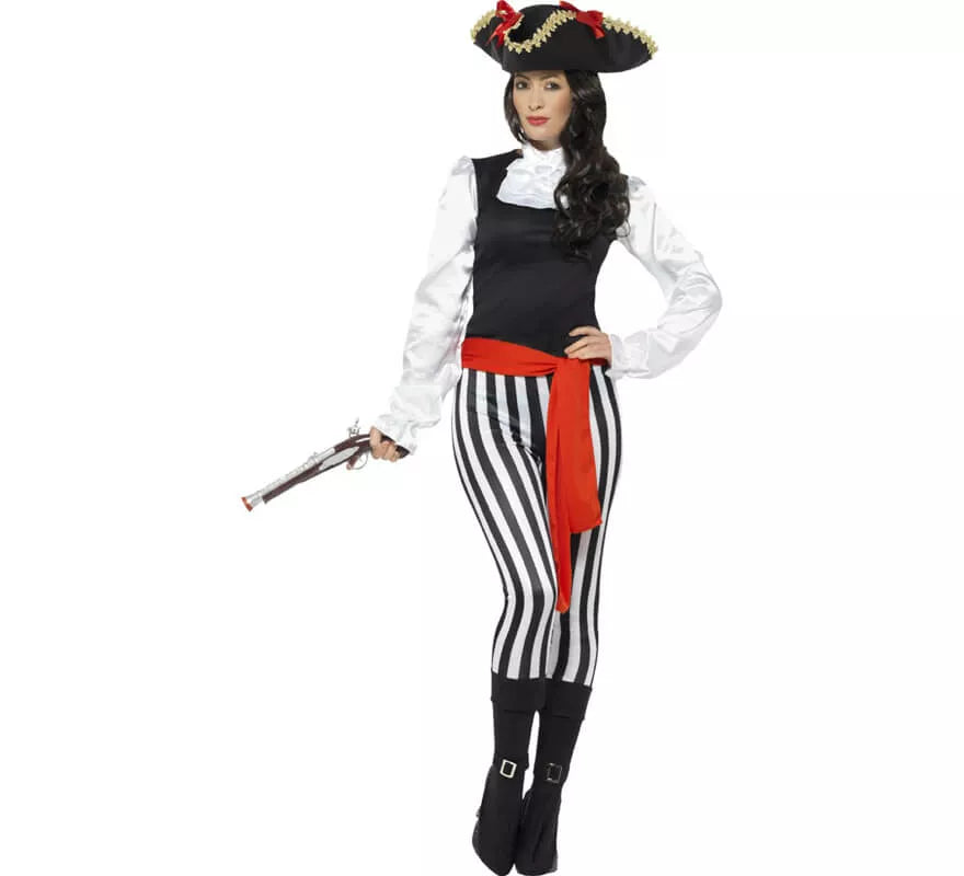 Translation missing: pt-PT.Disfraz de Pirata a Rayas para mujer