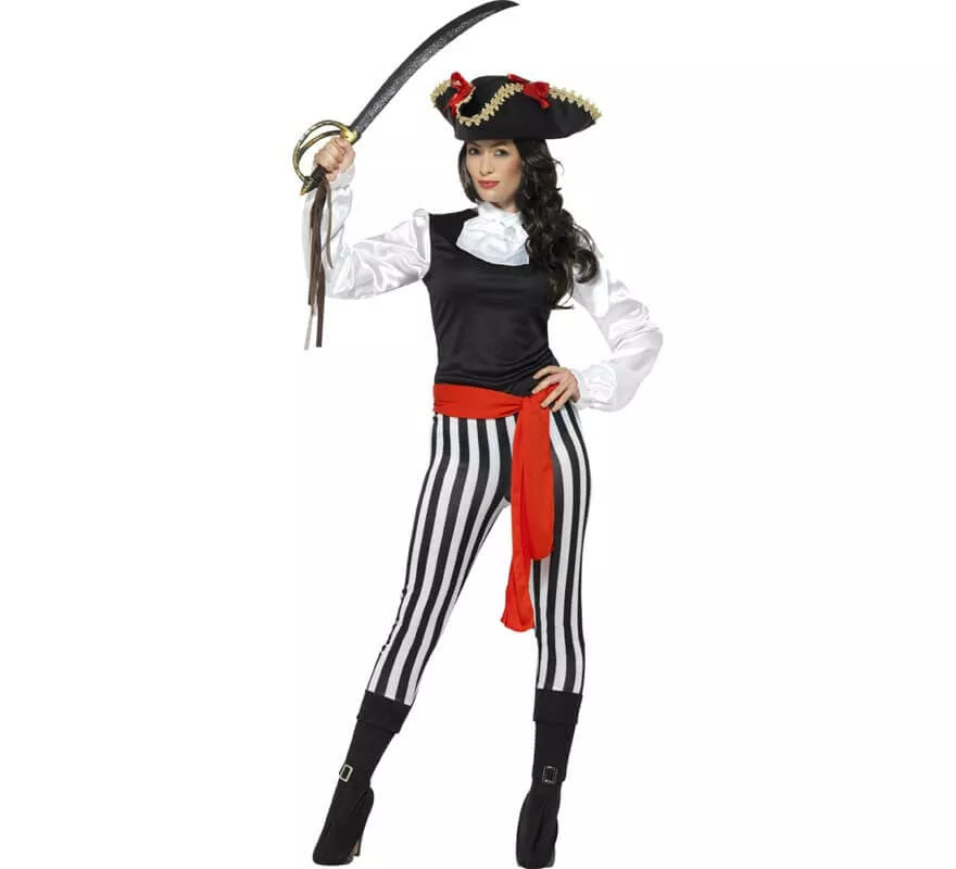 Translation missing: pt-PT.Disfraz de Pirata a Rayas para mujer