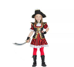 Fato de pirata às riscas para menina