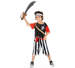 Fato de pirata listrada de menino