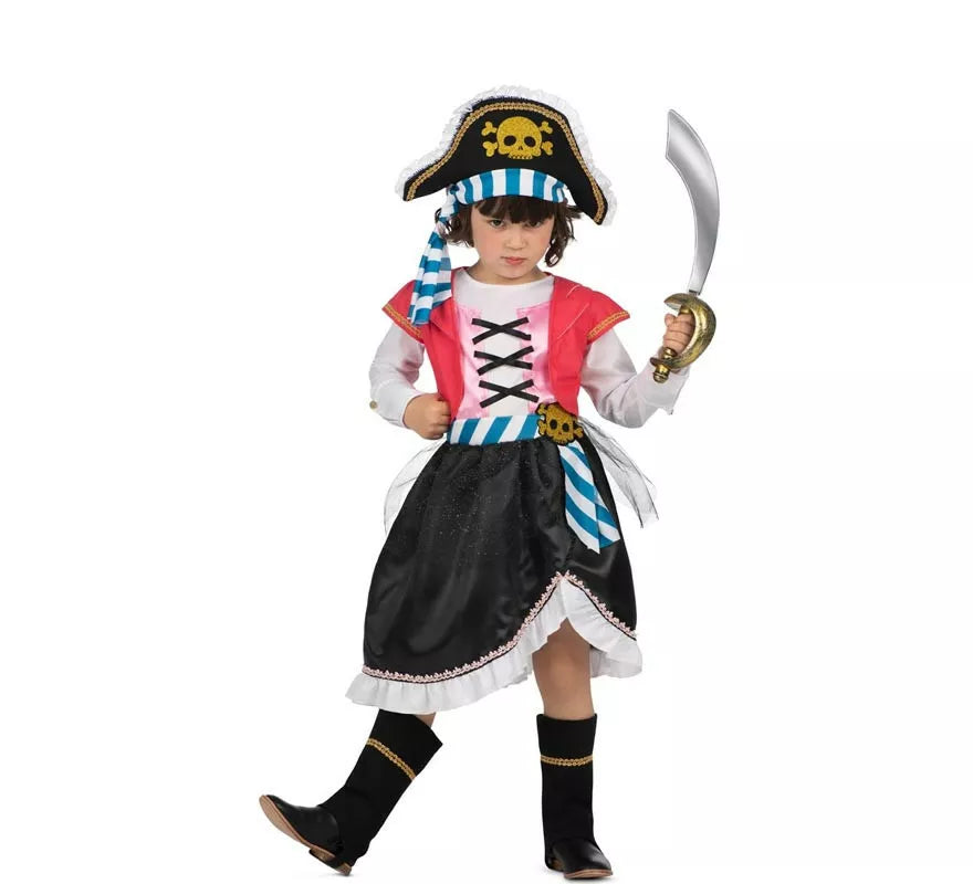Translation missing: pt-PT.Disfraz de Pirata Calavera con gorro para niña