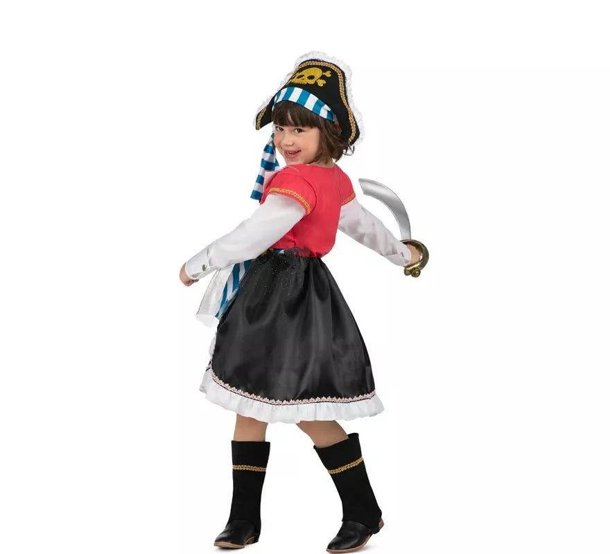 Translation missing: pt-PT.Disfraz de Pirata Calavera con gorro para niña