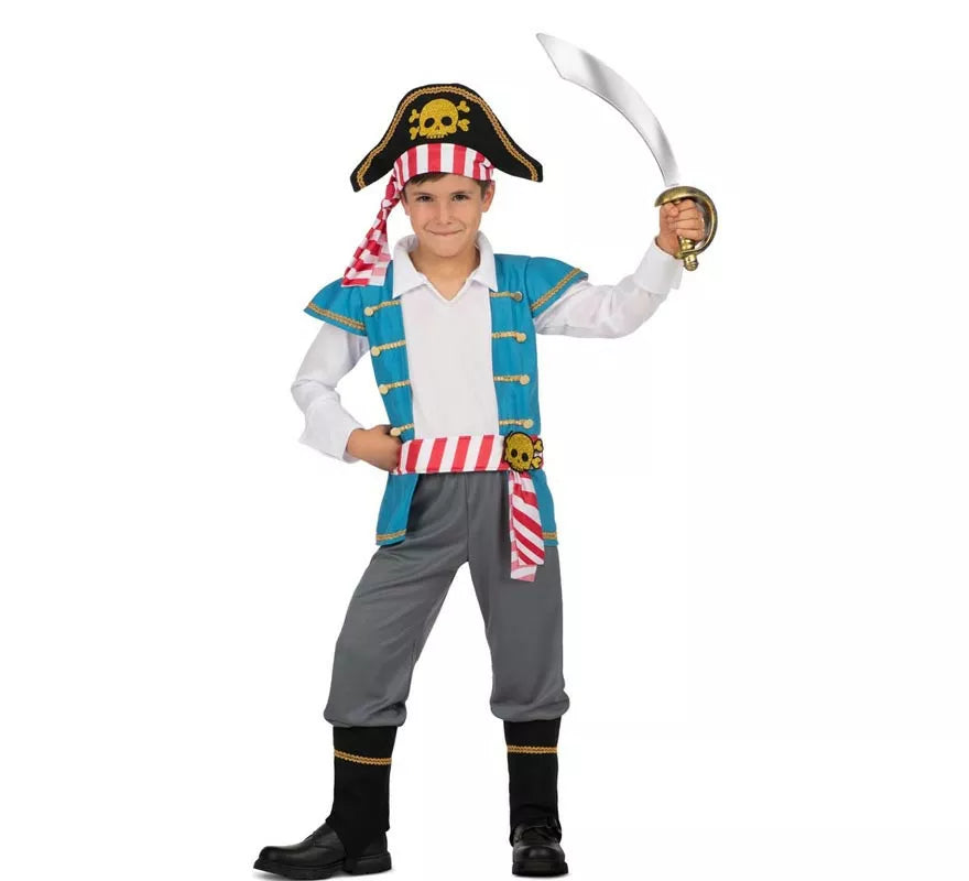 Translation missing: pt-PT.Disfraz de Pirata Calavera con gorro para niño