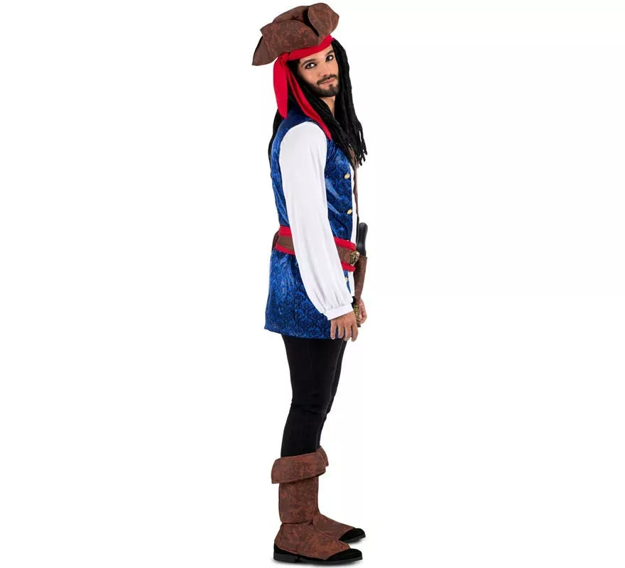 Translation missing: pt-PT.Disfraz de Pirata Caribeño con sombrero para hombre
