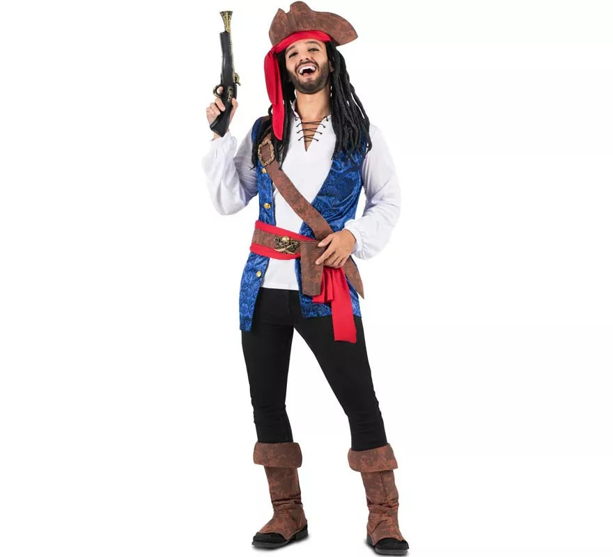 Translation missing: pt-PT.Disfraz de Pirata Caribeño con sombrero para hombre