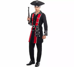 Fato de pirata com jaqueta prateada para homem