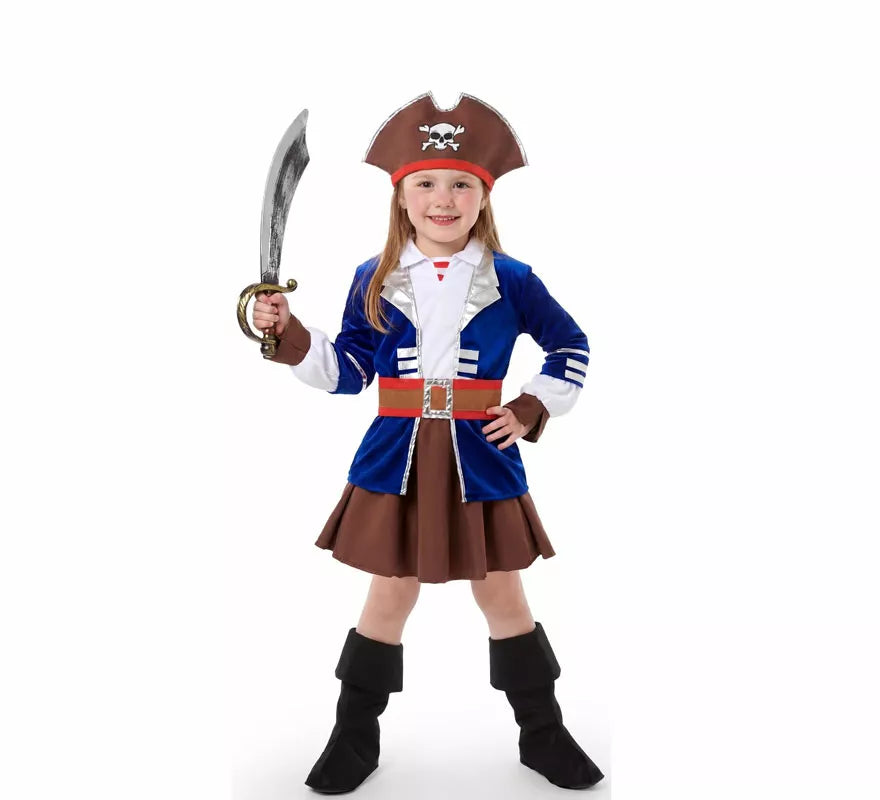 Translation missing: pt-PT.Disfraz de Pirata con Chaqueta azul para niña