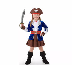 Fato de pirata com casaco azul para menina