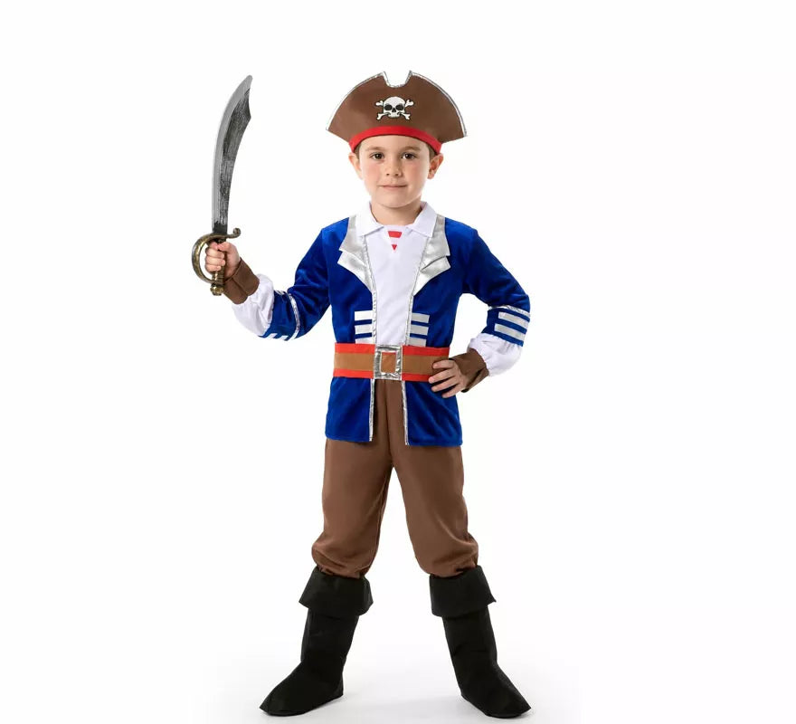Disfraz de Pirata con Chaqueta azul para niño