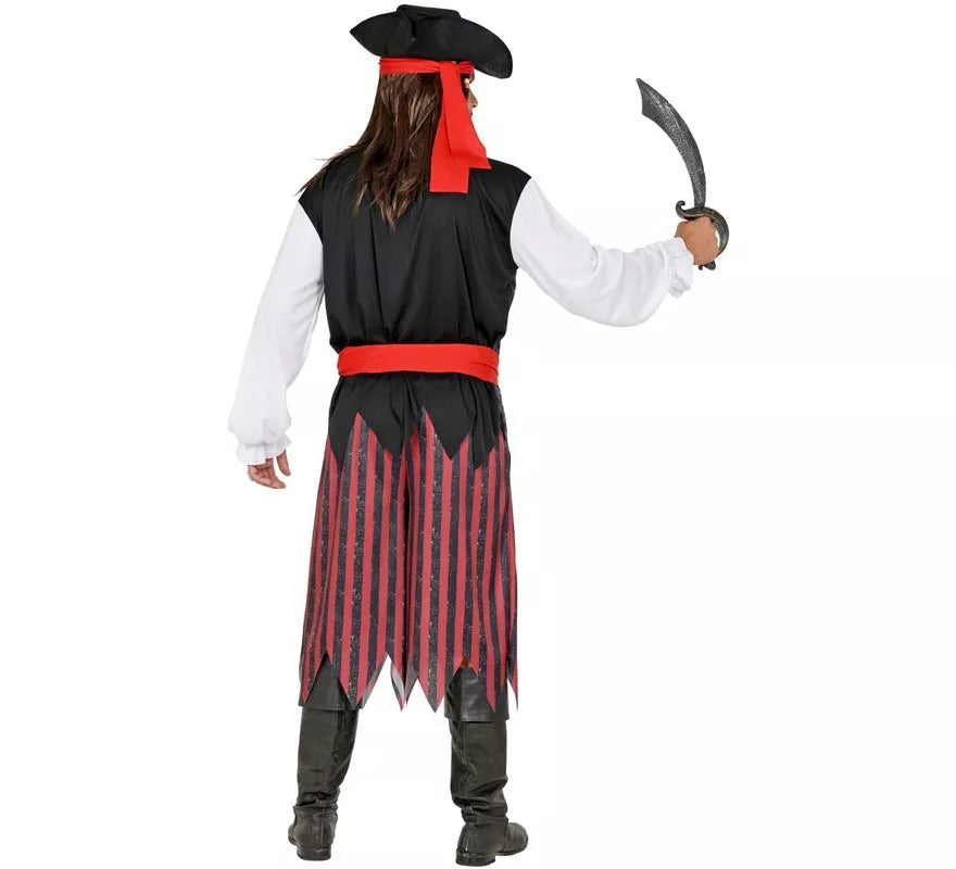 Translation missing: pt-PT.Disfraz de Pirata del Caribe a rayas para hombre
